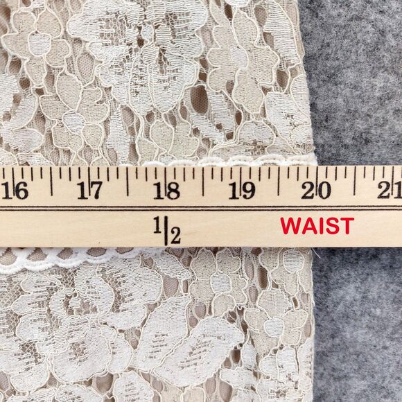 Suzanne Betro Dress Womens 1X Beige Cream Lace High Low Sleeveless Party New - Picture 5 of 11